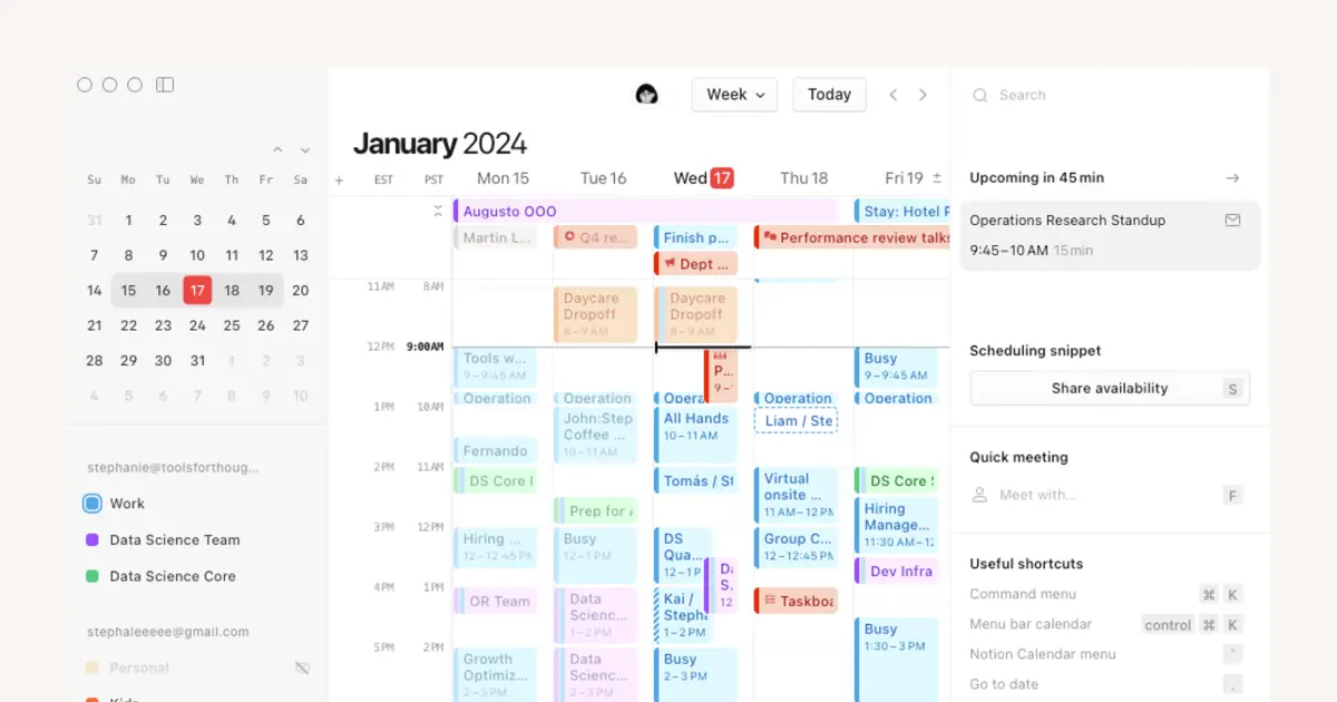 Erste Schritte mit Notion Calendar