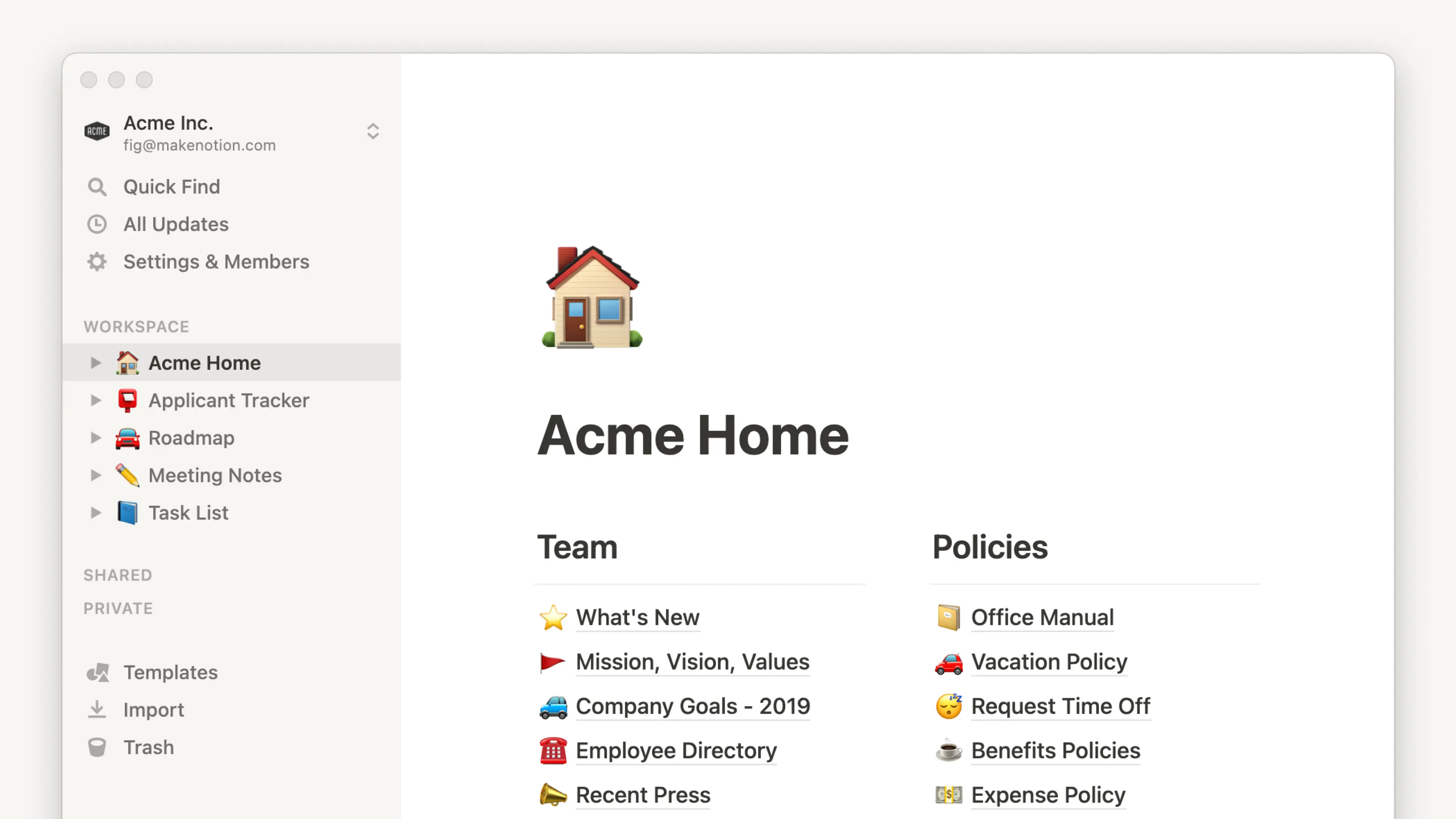 Desktop-App von Notion - Hero