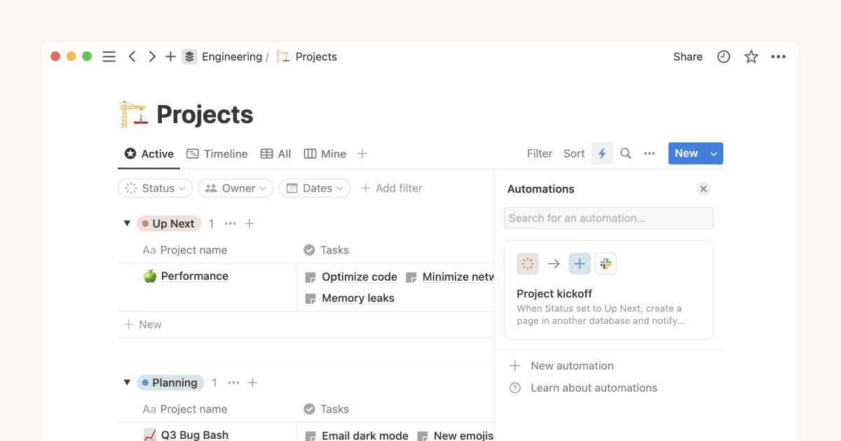 Mithilfe von Datenbankautomatisierungen optimierte Projektmanagement-Workflows erstellen