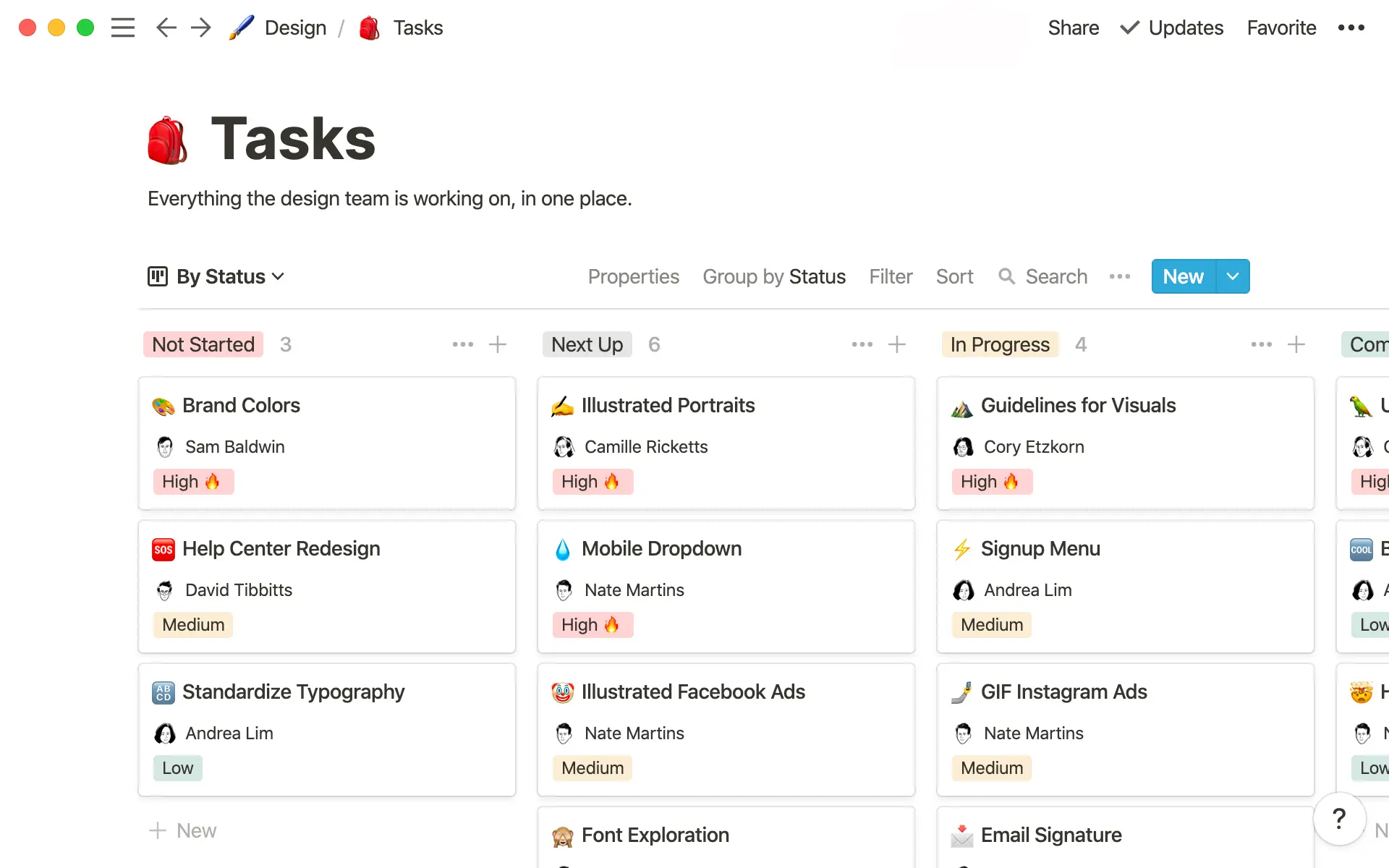 Design-Projekte – Screenshot