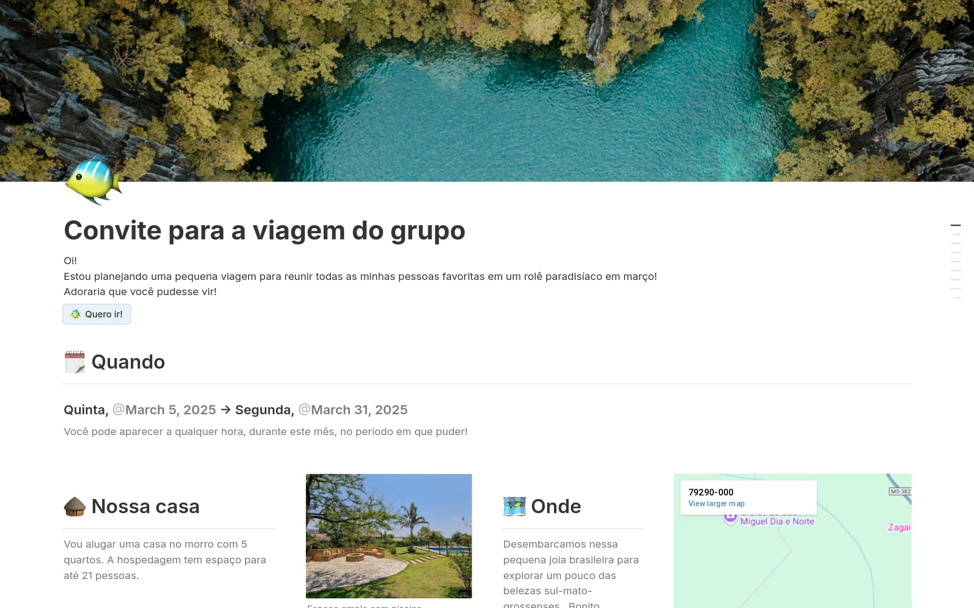 Captura de tela da coleção Put it on the map por Notion