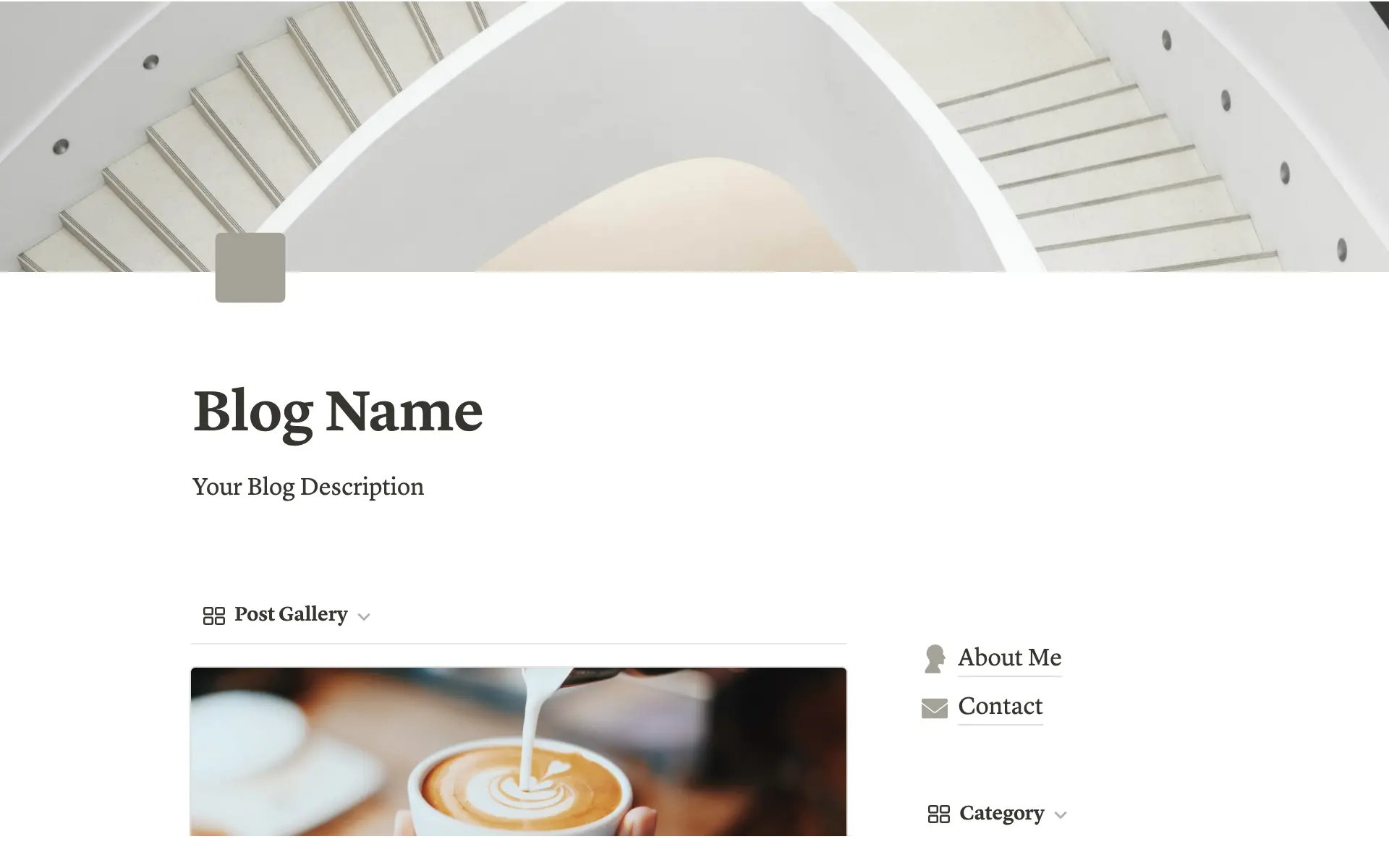 Eine Vorlagenvorschau für Simplicity Blog