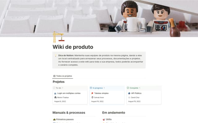 Wiki de produtos